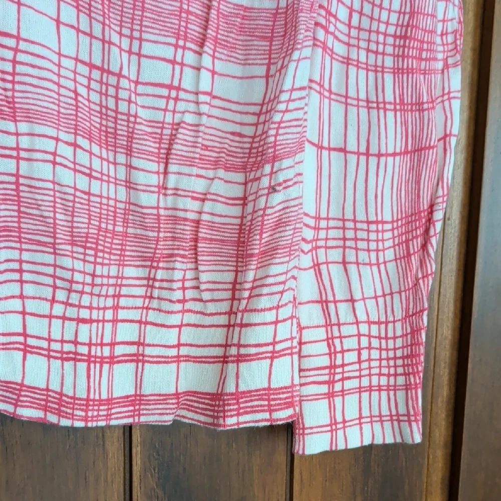 LOFT Pink and White Checkered Sweater - Picture 5 of 6